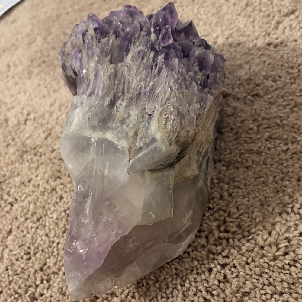 Amethyst Crystal Skull Sculpture - Purple and Clear - Picture 4 of 4